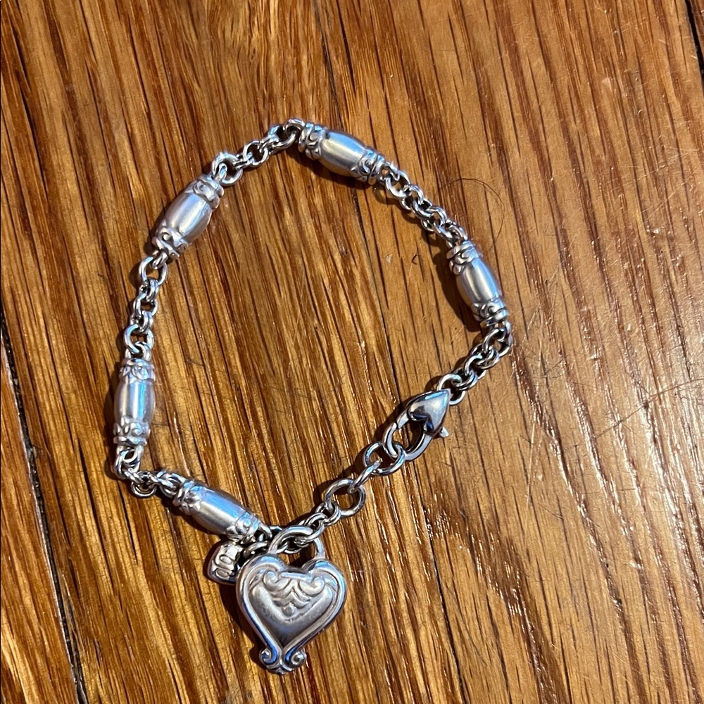 Brighton Silver Heart Charm Bracelet